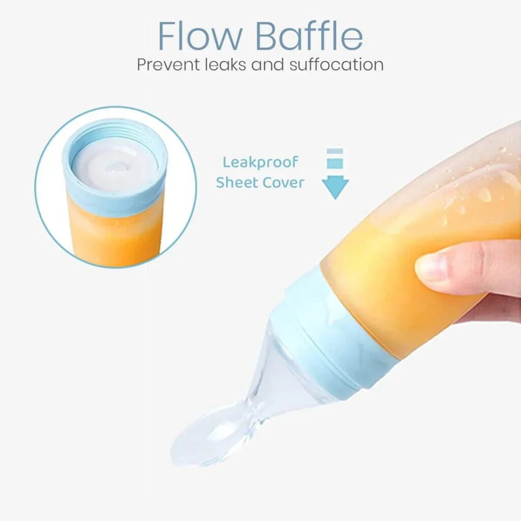 Soft silicone spoon for baby feeding